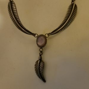 Sterling silver feather necklace